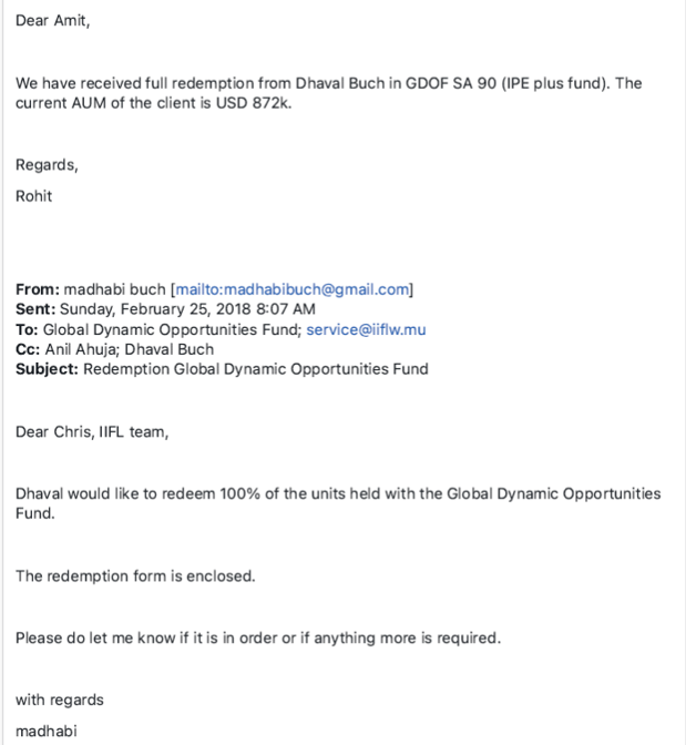 Madhabi Buch's letter