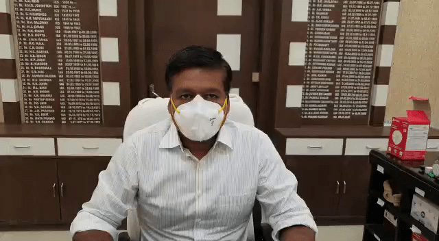 Prabhu N Singh, District Magistrate of Agra speaking to reporters